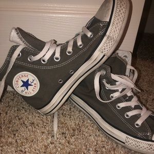 dark grey high top converse